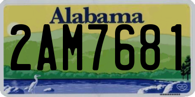 AL license plate 2AM7681