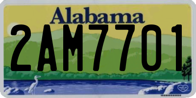 AL license plate 2AM7701