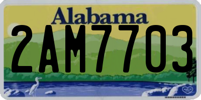 AL license plate 2AM7703