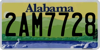 AL license plate 2AM7728