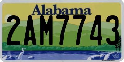 AL license plate 2AM7743
