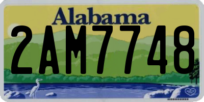AL license plate 2AM7748
