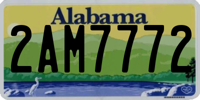 AL license plate 2AM7772