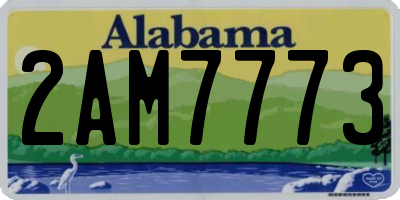 AL license plate 2AM7773