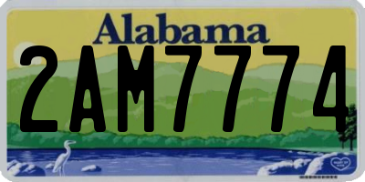 AL license plate 2AM7774