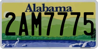 AL license plate 2AM7775