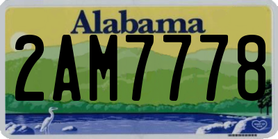 AL license plate 2AM7778