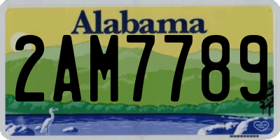 AL license plate 2AM7789