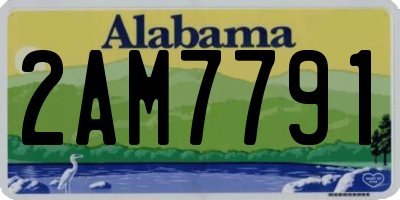 AL license plate 2AM7791