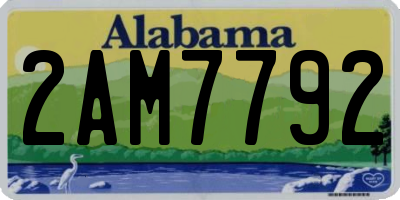 AL license plate 2AM7792