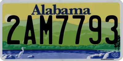 AL license plate 2AM7793
