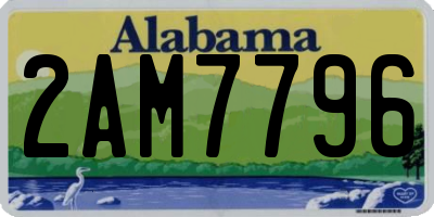 AL license plate 2AM7796