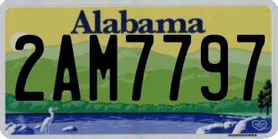 AL license plate 2AM7797