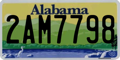 AL license plate 2AM7798
