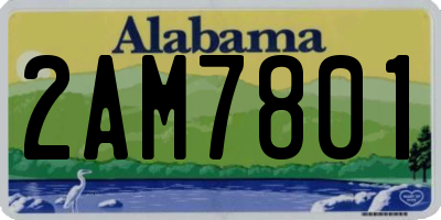 AL license plate 2AM7801
