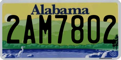 AL license plate 2AM7802
