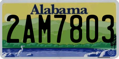 AL license plate 2AM7803