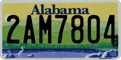 AL license plate 2AM7804