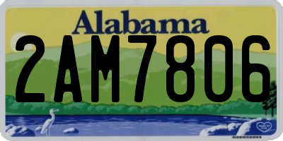 AL license plate 2AM7806