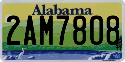 AL license plate 2AM7808
