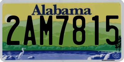 AL license plate 2AM7815