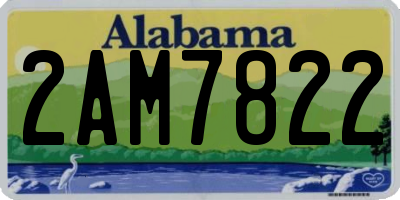 AL license plate 2AM7822