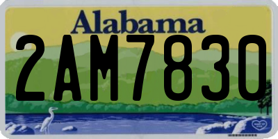 AL license plate 2AM7830