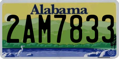 AL license plate 2AM7833