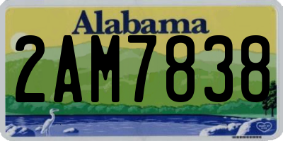 AL license plate 2AM7838