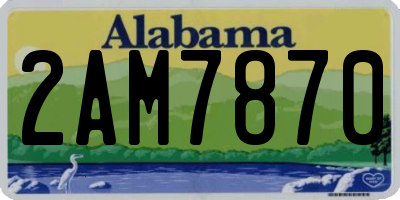 AL license plate 2AM7870