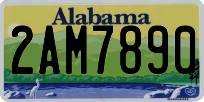 AL license plate 2AM7890