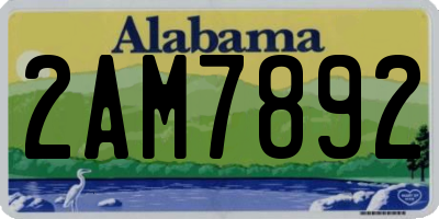 AL license plate 2AM7892