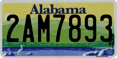 AL license plate 2AM7893