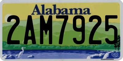 AL license plate 2AM7925