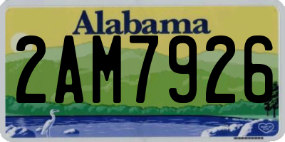 AL license plate 2AM7926