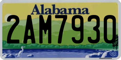 AL license plate 2AM7930