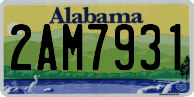 AL license plate 2AM7931