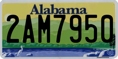 AL license plate 2AM7950