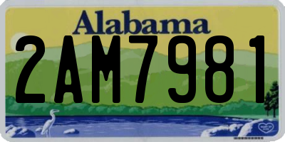 AL license plate 2AM7981