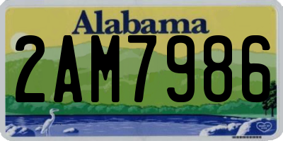 AL license plate 2AM7986
