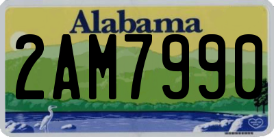 AL license plate 2AM7990