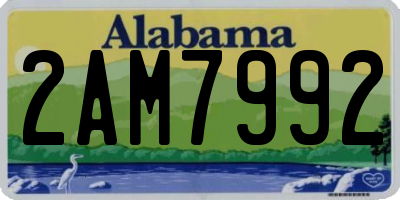 AL license plate 2AM7992