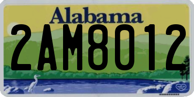 AL license plate 2AM8012