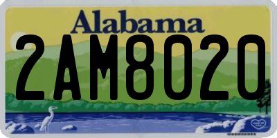 AL license plate 2AM8020