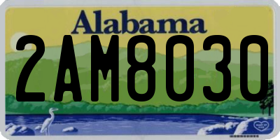 AL license plate 2AM8030