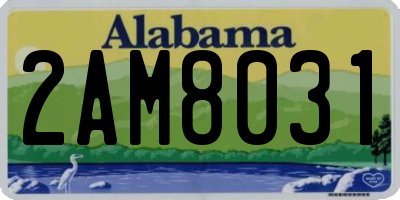 AL license plate 2AM8031