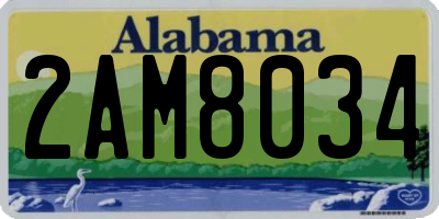 AL license plate 2AM8034