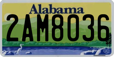AL license plate 2AM8036