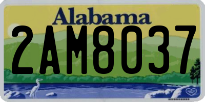 AL license plate 2AM8037