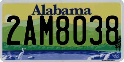 AL license plate 2AM8038
